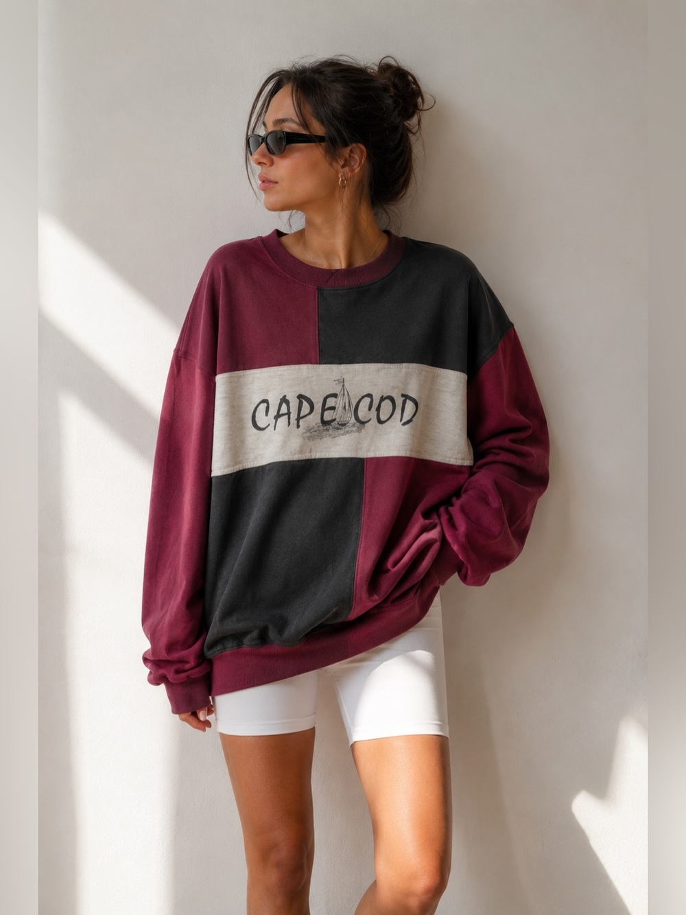 Vintage Rare Hilton Active Apparel Cape Cod Color Block Sweatshirt Size XL*Notes